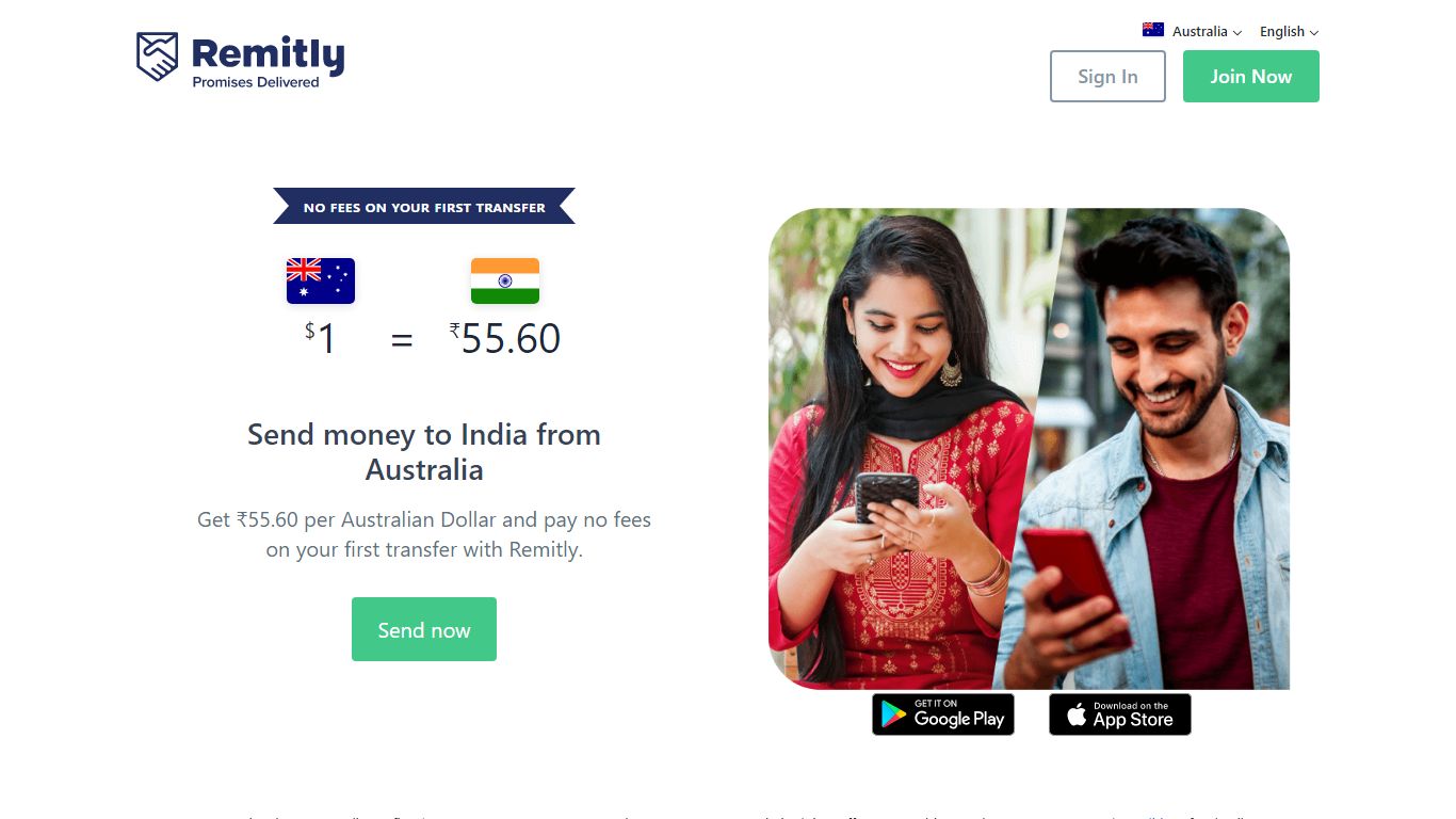 Send money to India from Australia - Remitly