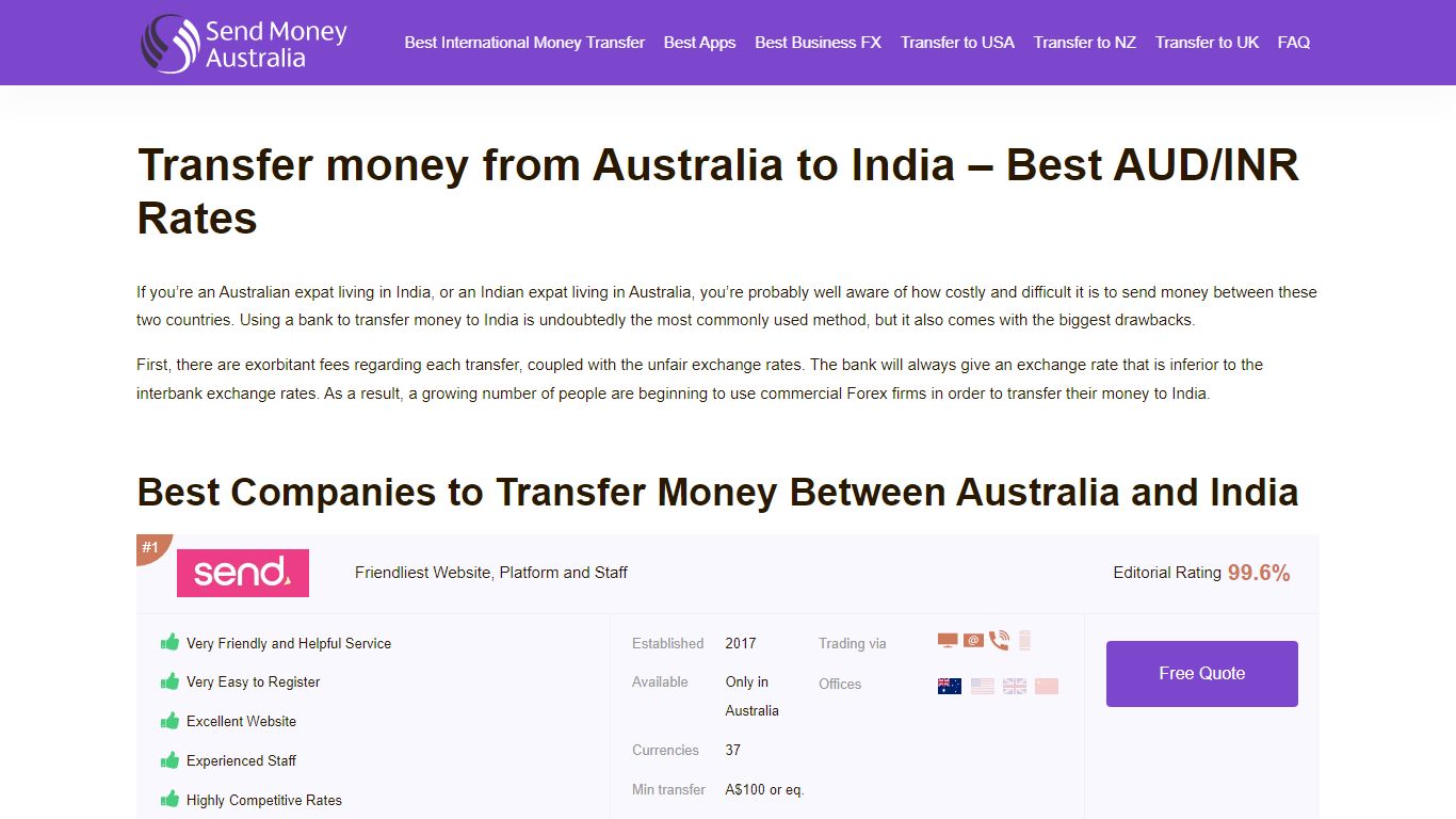 Transfer Money from Australia to India - Best AUD/INR Rates